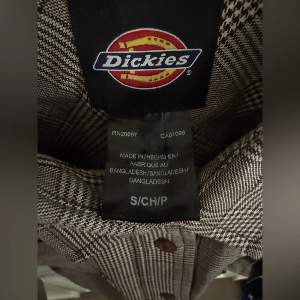 Dickies Bakerhill Shirt in Brown/White Plaid NWT Sz Small - Picture 12 of 12